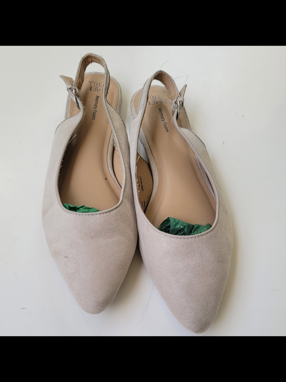 Time and Tru Beige Suede-Look Slip-On Mules